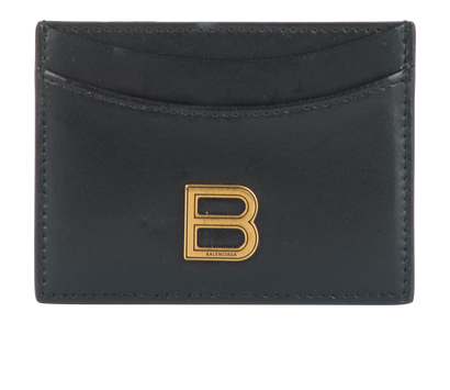 Balenciaga Hourglass Card Holder, £130, Accessories, Black, Leather, Front view
